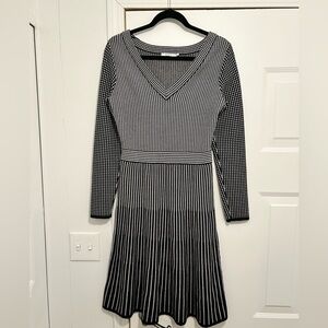 Ricki's Black & White Fit and Flare Knitted Sweater Dress Size M